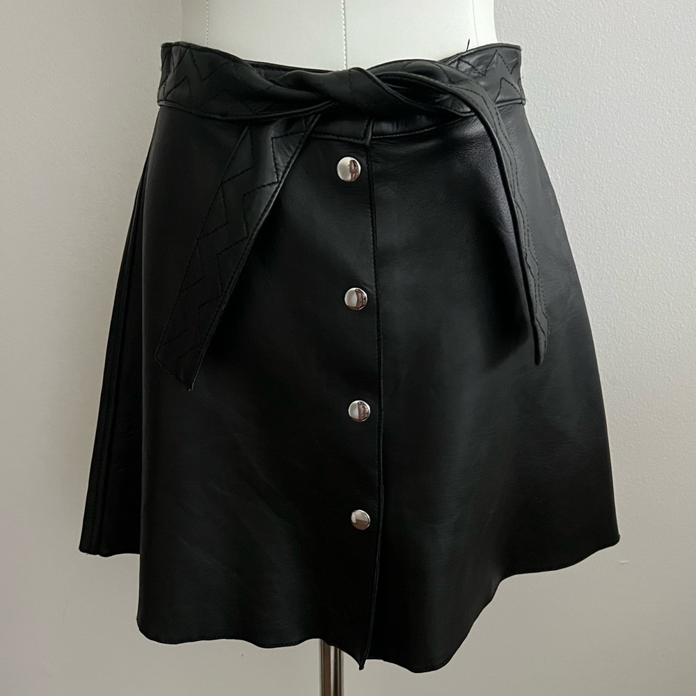 Maje, 100% leather, black mini skirt. New with tags. Original price, $545.